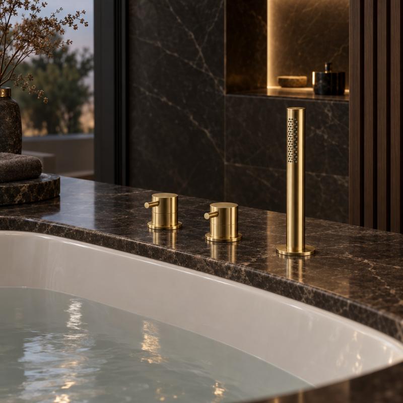Aquanello Eterna 3-gats Badrandmengkraan met Handdouche Goud ET3100-60